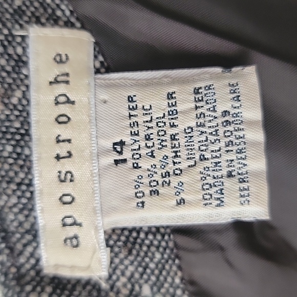 APOSTROPHE Brown Tweed Wool Blend Lined Preppy Business Midi Sheath Dress 14 - Picture 6 of 7